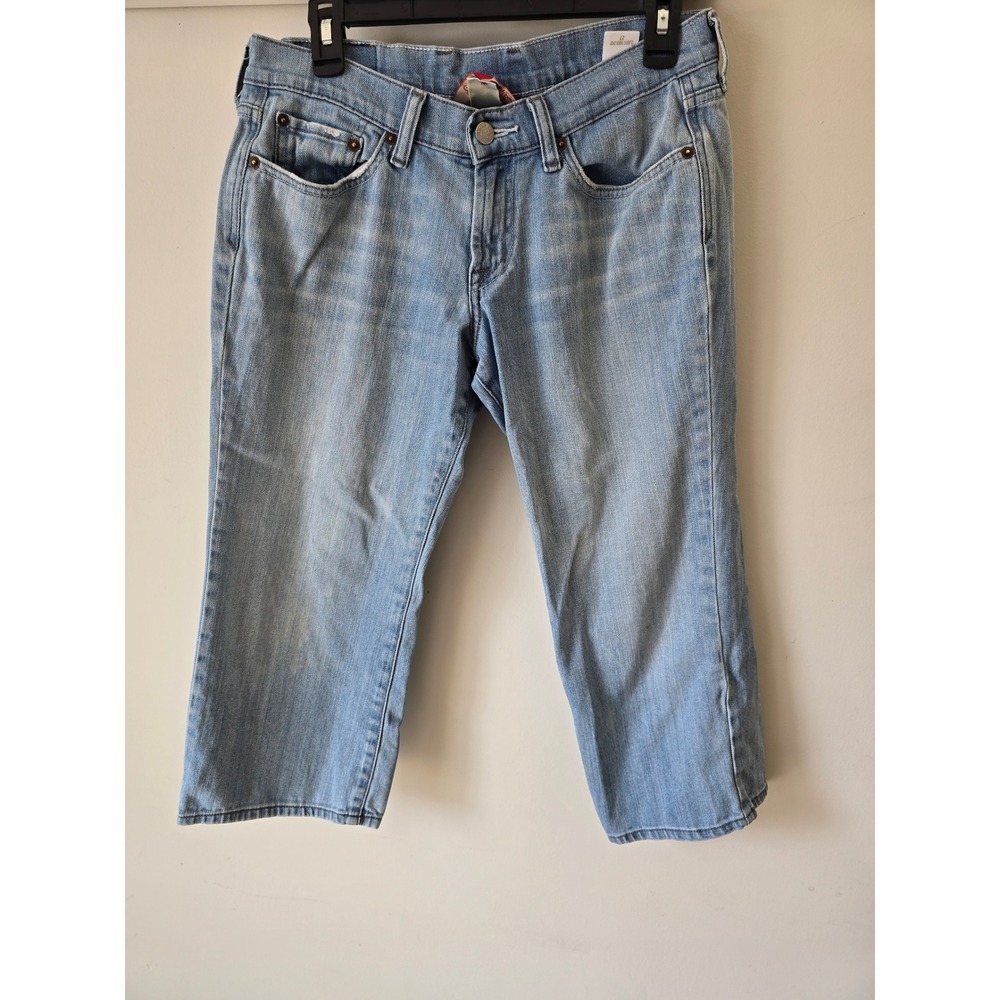 Lucky Brand Classic Rider Crop Jeans Light Wash Denim Size 4 27 Mid Rise